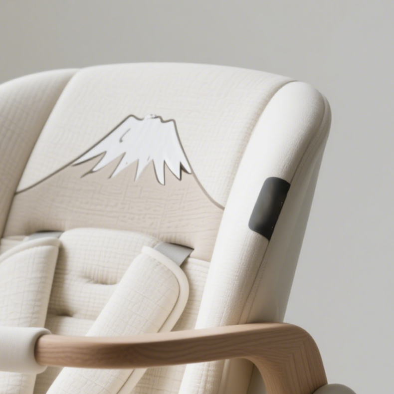 赤ちゃんが座ったベビー用チャイルドシート