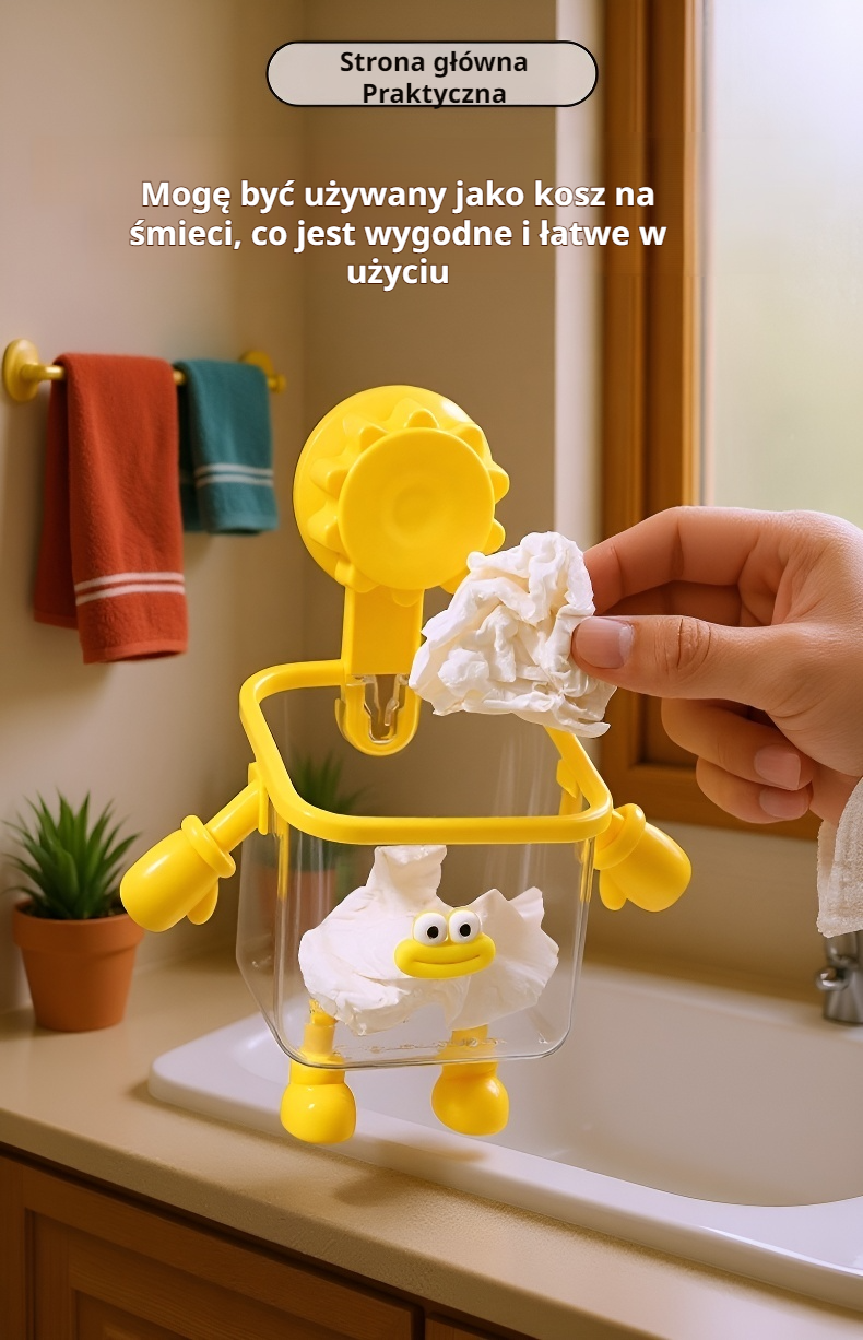 Montaż półki z przyssawką przy zlewie w łazience