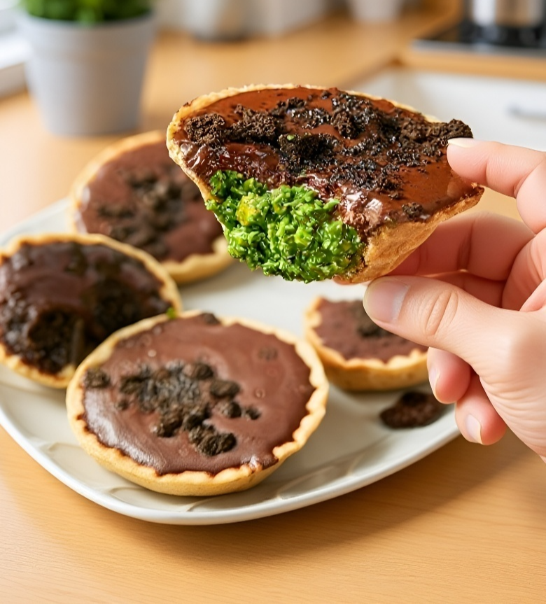 ピスタチオがたっぷり乗ったタルトのアップ画像