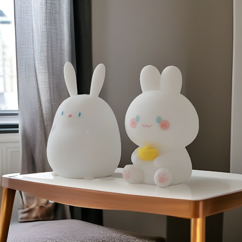 Cartoon Rabbit Kids Night Light Soft Silicone Sleep Lamp