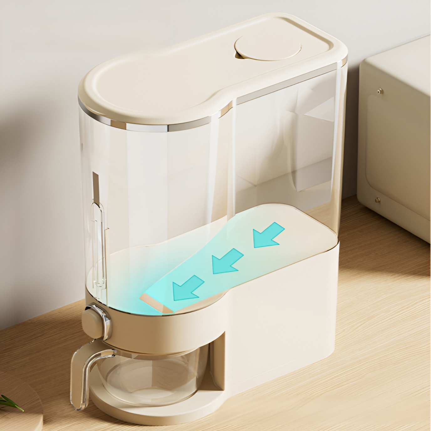 Press-down moisture-proof rice box