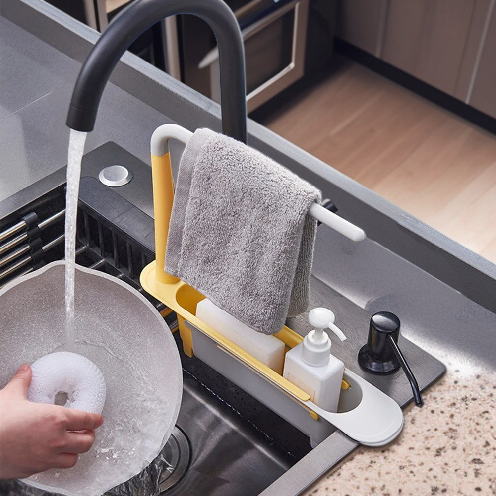  주방 신축성 선반 다용도 수납 바구니