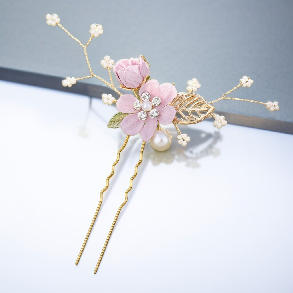 뉴포레스트 블루 플라워 헤드 꽃 머리핀