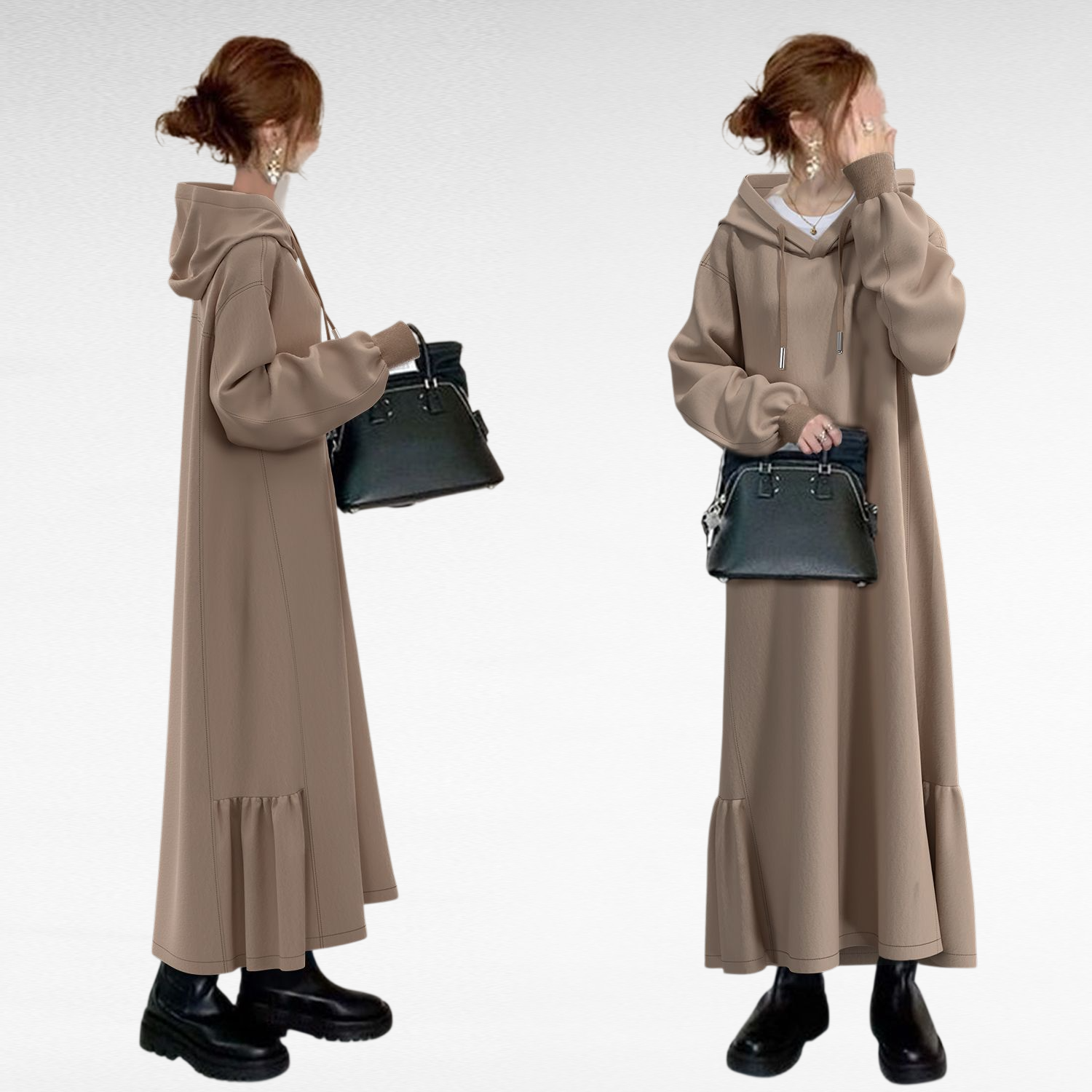 荷葉邊衛衣連衣裙