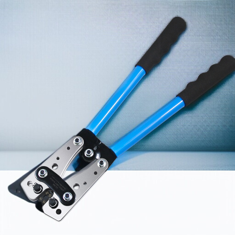 大型ケーブルカッター圧着セット 冷圧端子クランプ ノーズベア圧着プライヤー 裸圧着ケーブルカッター