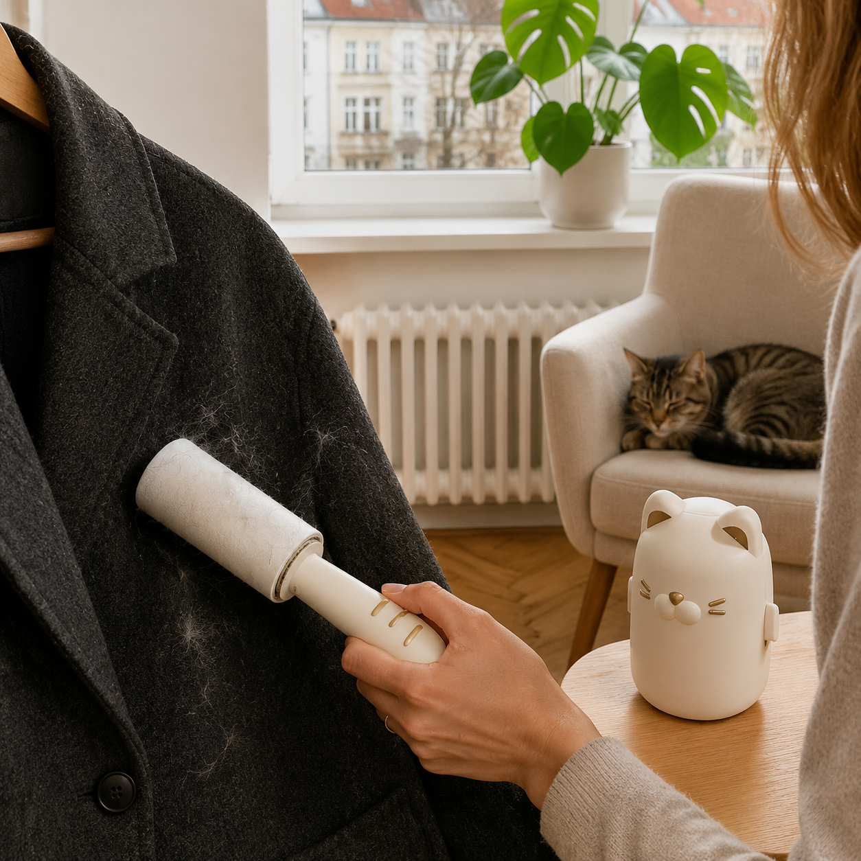 Fusselrolle für Haustierhaare, sicher für Kleidung