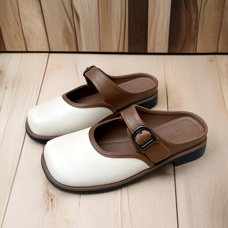 包頭ハーフスリッパ女性用2025新型アウトドアスリッパオールマッチスリッポン怠惰な靴ソフト底フラットシューズシングルシューズ