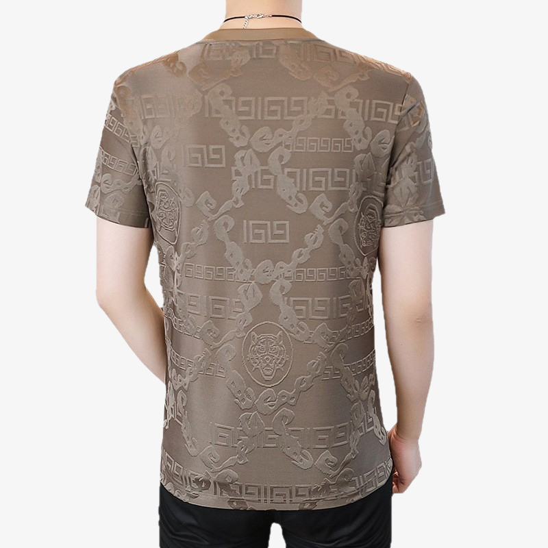 メンズ冷感ジャカード速乾半袖Tシャツ