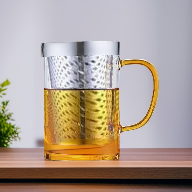 고온용 사무실 티컵 물분리 스테인리스 티컵 뚜껑 필터 포함