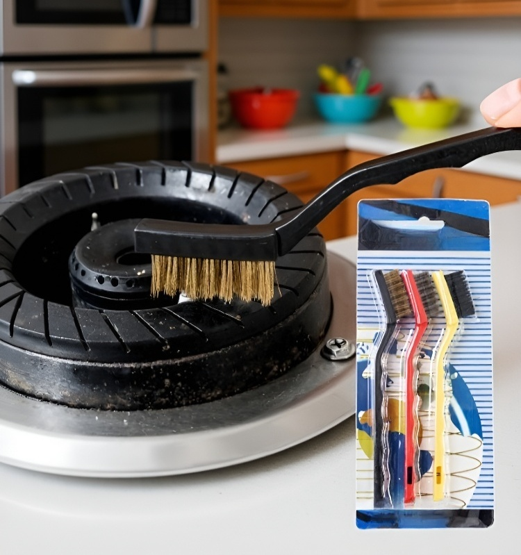 가스레인지 오염 제거 브러시 근접 사진