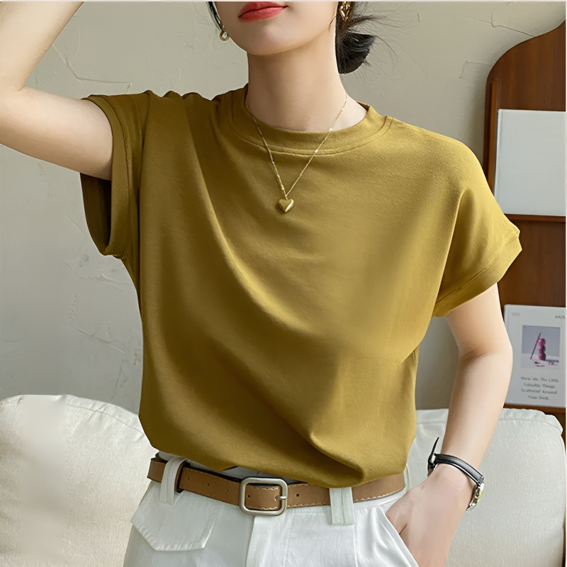 여름 루즈핏 가오리핏 섹시 티셔츠 여상의 어깨 소매 가오리핏 여 루즈핏 상의