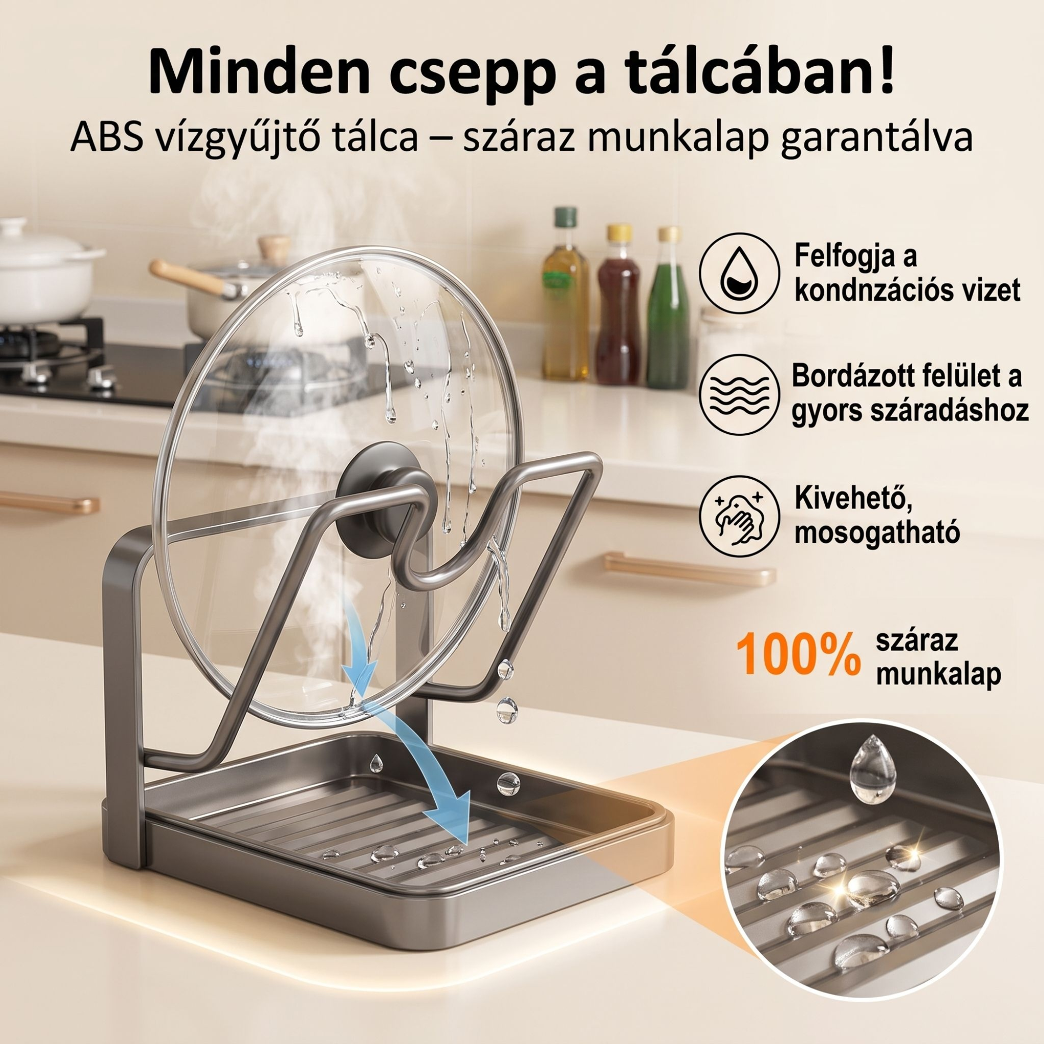 Többfunkciós fedőtartó asztali rendszerező