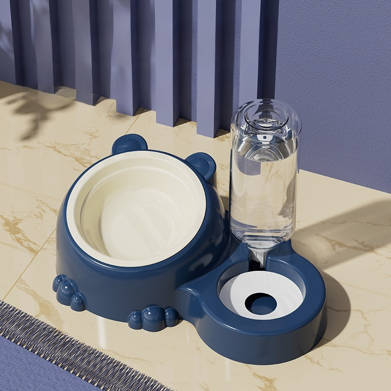 Double Bowl Pet Water and Food Bowl for Cats and Dogs