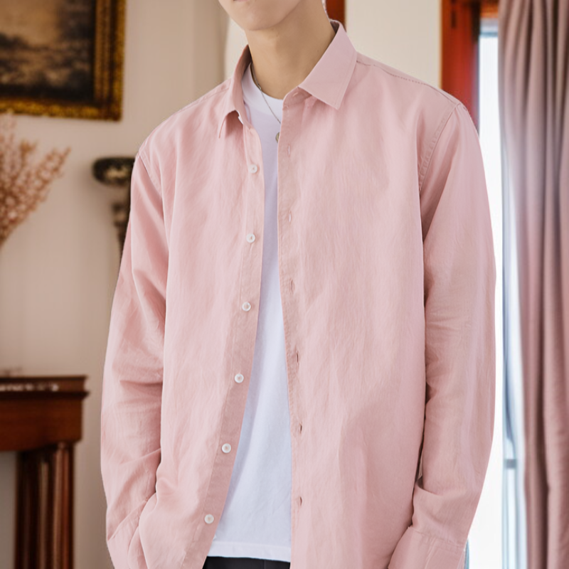 남성 오버핏 구김방지 셔츠