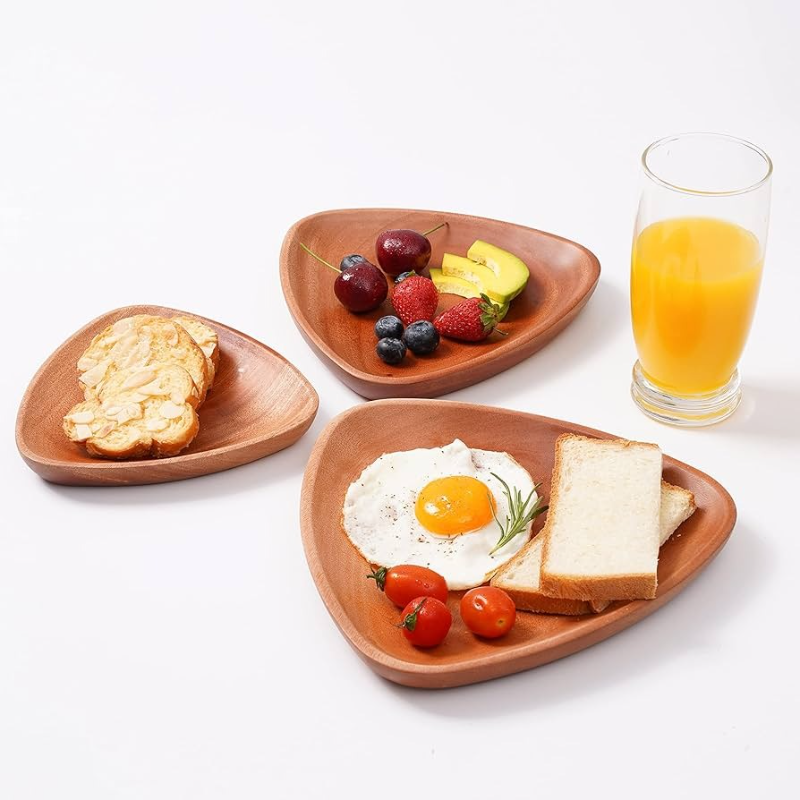 천연 나무 저녁 접시