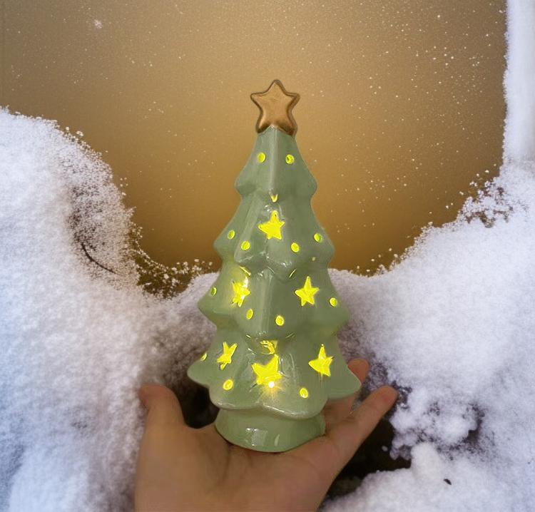 クリスマスオーナメント付きミニツリー