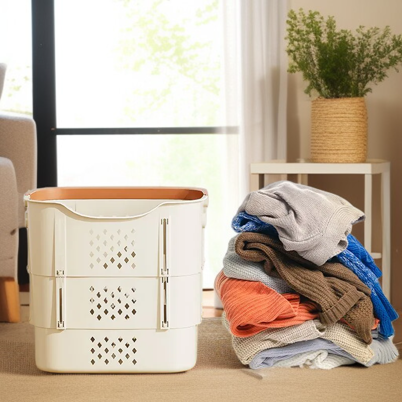 Multilayer large capacity clothing storage basket in bedroom