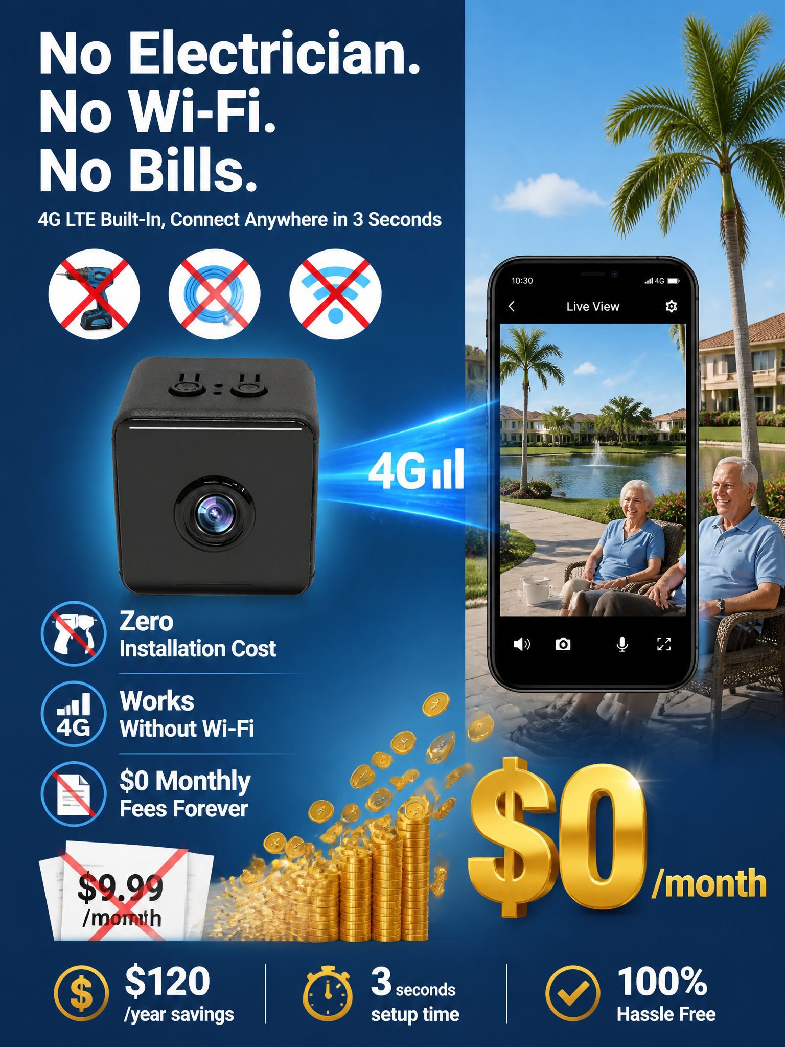 4G remote smart surveillance camera