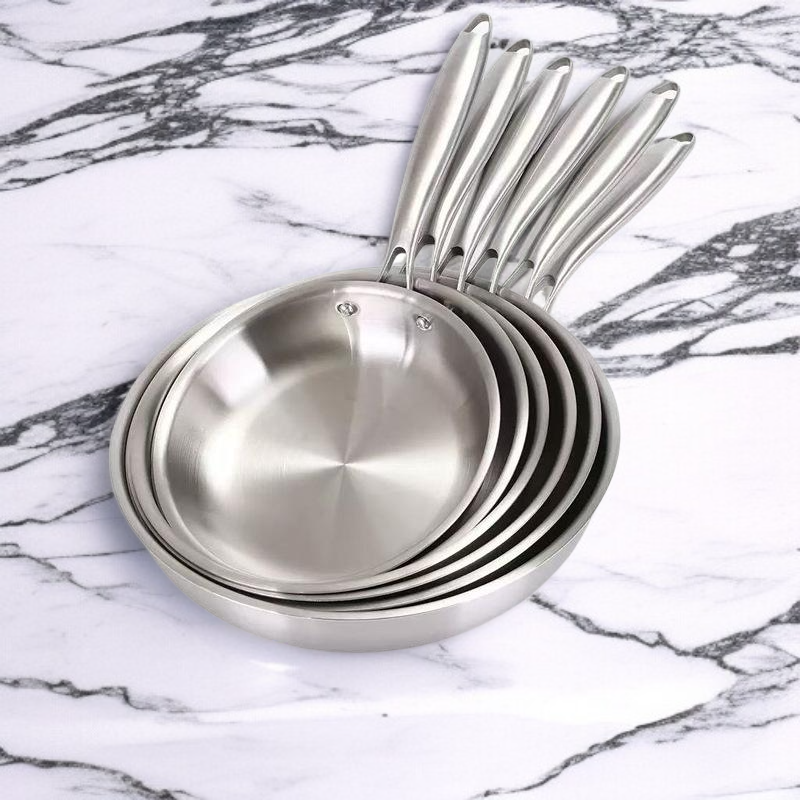Household Thickened Uncoated Stainless Steel Frying Pan