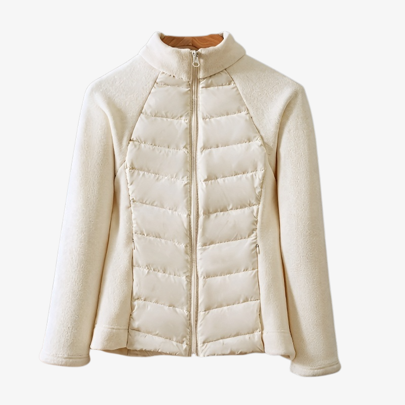 여성 아웃도어 패딩 화이트 슬림 트레이닝 아우터 하이넥 구속 없는 패딩