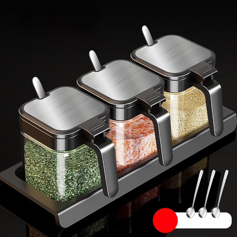 玻璃調料罐收納盒