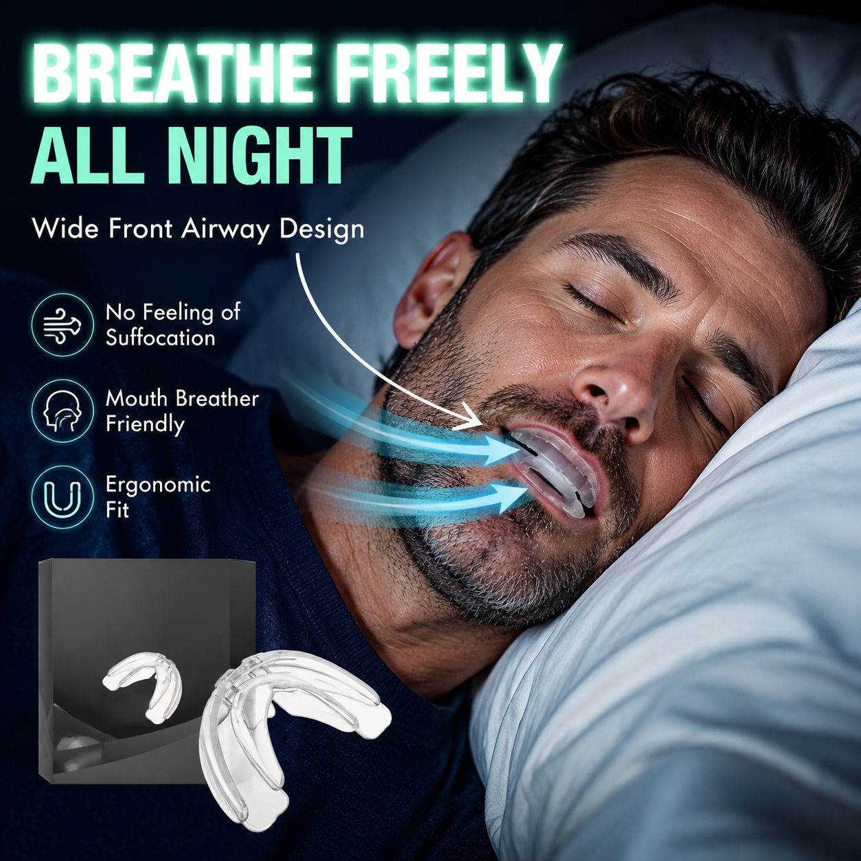 Anti-Snoring Mouth Guard Nighttime Anti-Snore & Teeth Grinding Protector