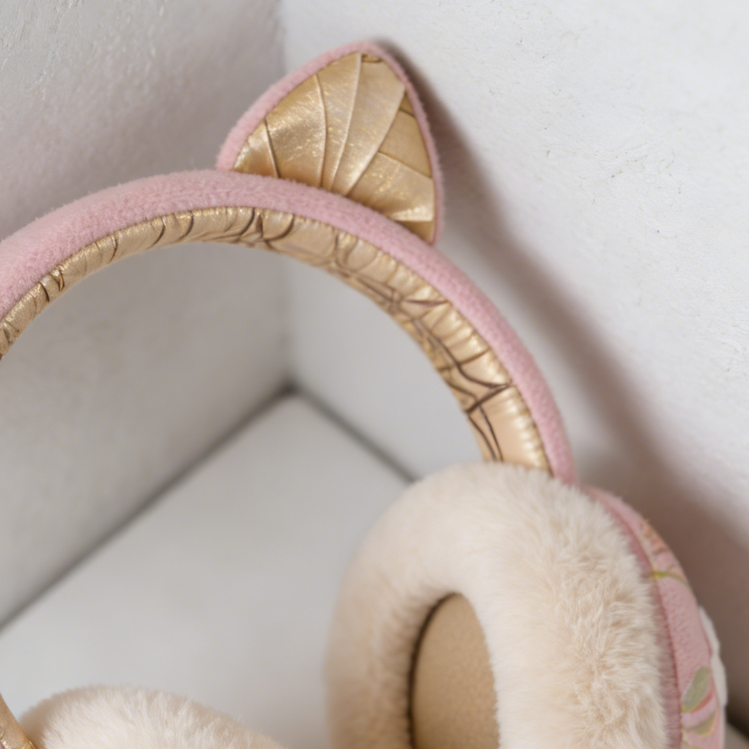 子供が着用する冬用イヤーマフ