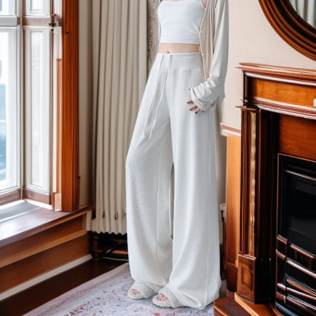 와이드 와이드 팬츠 여 쁘띠 소프트 하이웨스트 날씬해 보이는 팬츠 스커트 봄가을 드롭 와이드 팬츠