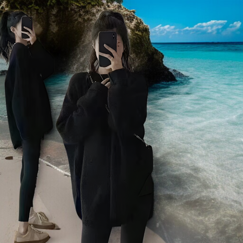 ニット セーター レディース 冬 長袖 ラウンドネック モヘア プラッシュ 暖かい セーター レディース 2024 秋冬 ソリッドカラー 多用途 ソフト ワックス状 高品質 アウター ニット ボトム 