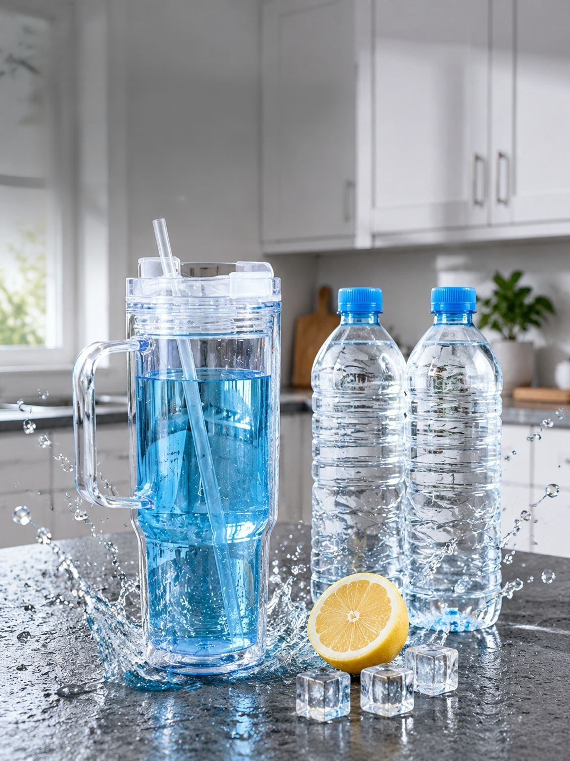 Close-up of the durable double-layer insulation of the 40oz straw cup