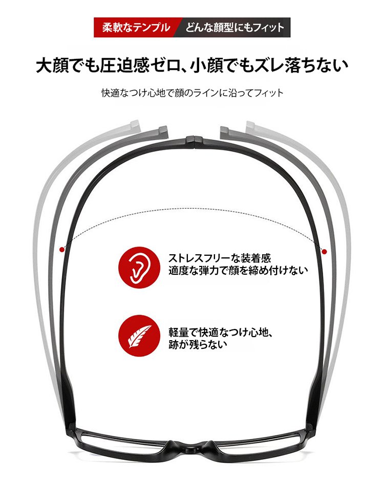 スマートズームおしゃれな首掛け式ブルーライトカット老眼鏡