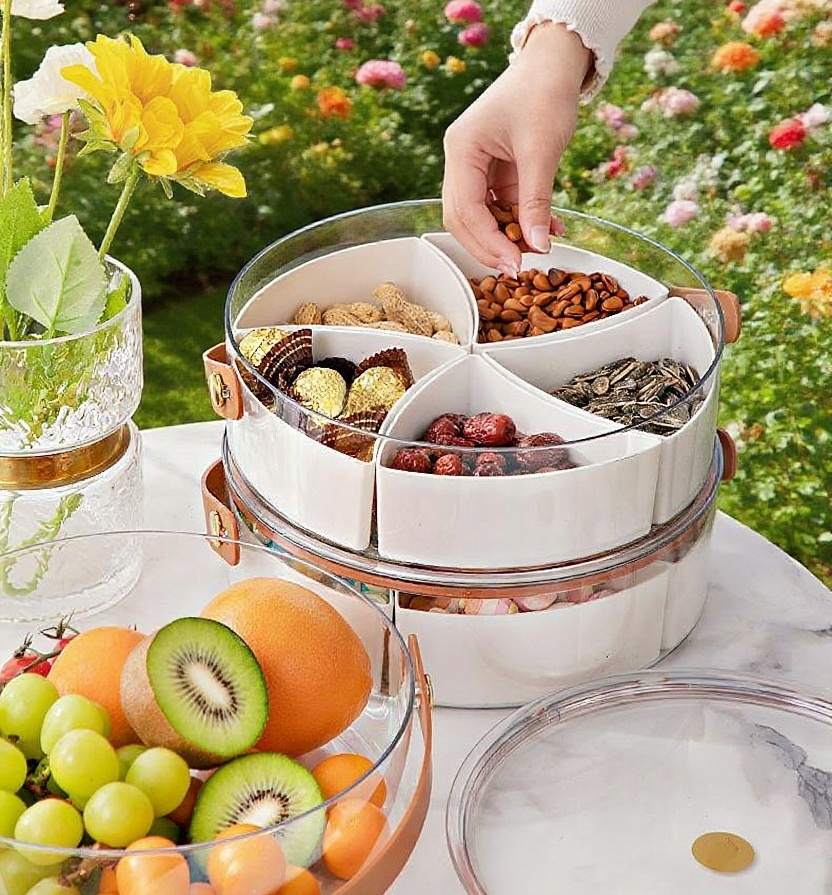 휴대용 밴드 뚜껑 분리 과일 쟁반 전체 이미지