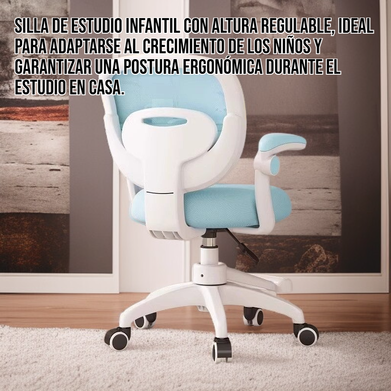 Silla de estudio infantil regulable en altura para el hogar