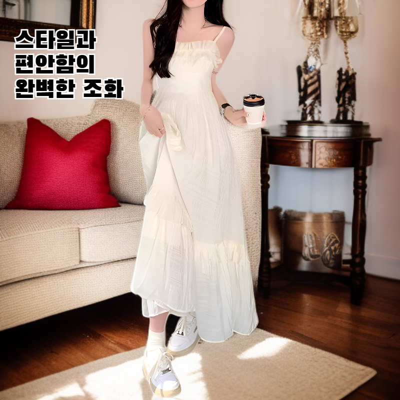 작은 키에 부드러운 롱스커트 미니 스커트 나시 원피스 롱스커트 A라인 스커트