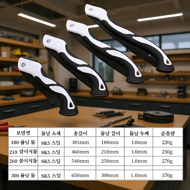 접이식 핸드톱 고무손잡이 예리한 목공톱