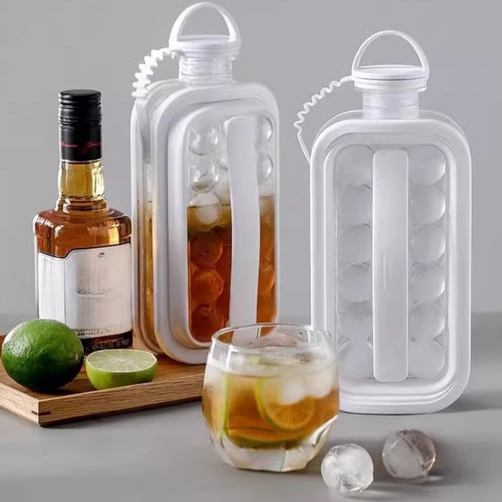 Portable 2-in-1 Ice Ball Water Bottle, On-the-Go Ice Maker Bottle
