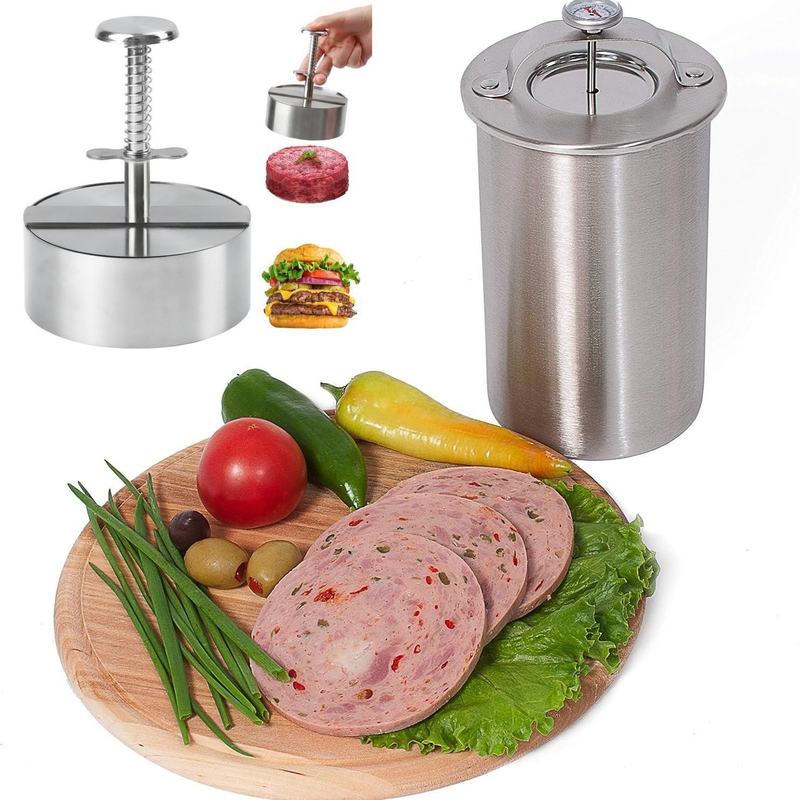 不鏽鋼帶溫度計蒸鍋/煮肉容器