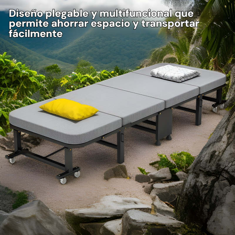 Cama multifuncional de madera plegable para exteriores