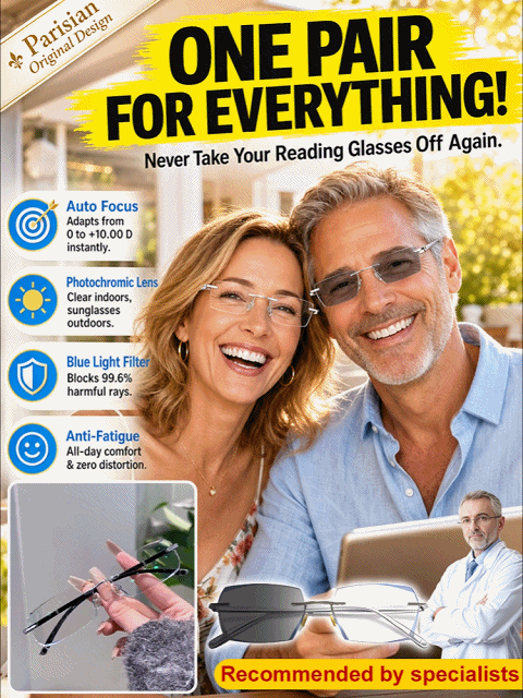 【No eye test！corrects near, far and presbyopia】German quality,  reading & sunglasses in one. 
