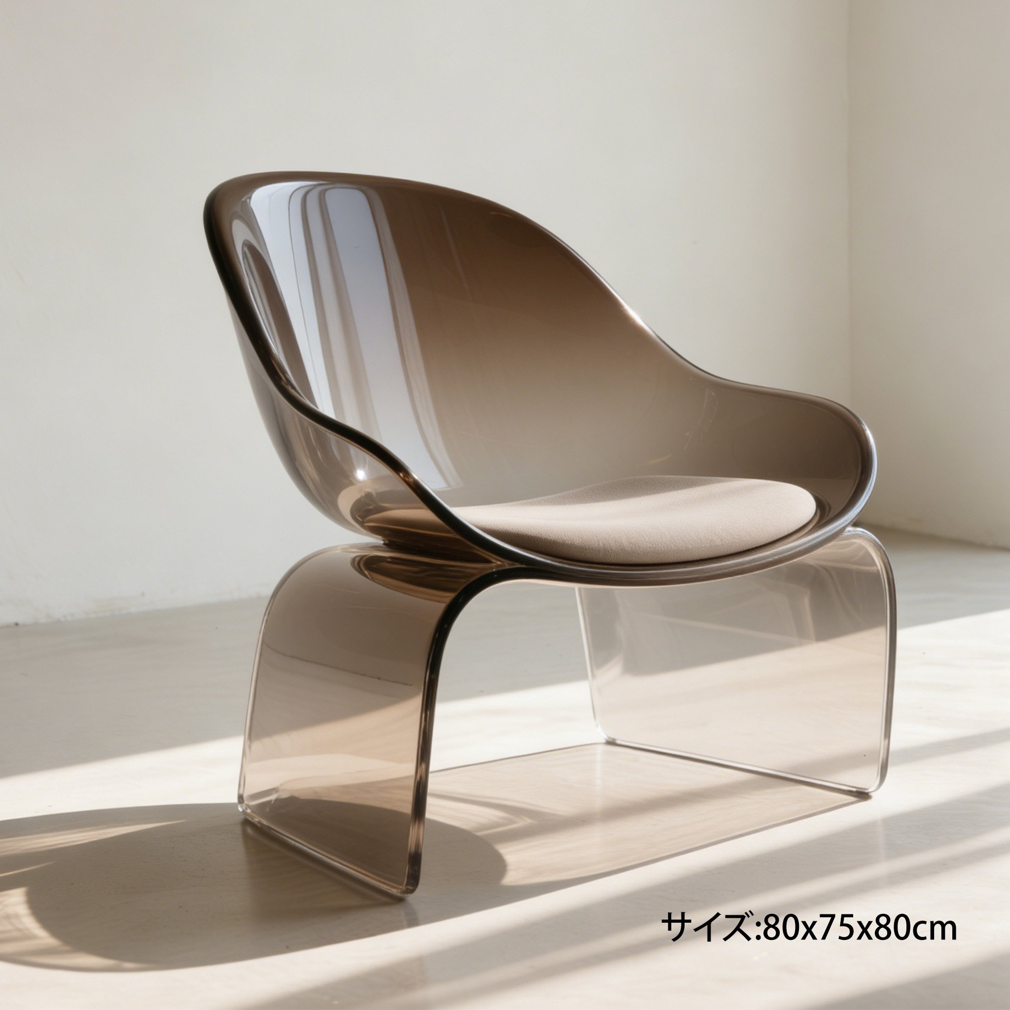 モダンなデザインのクリアチェア