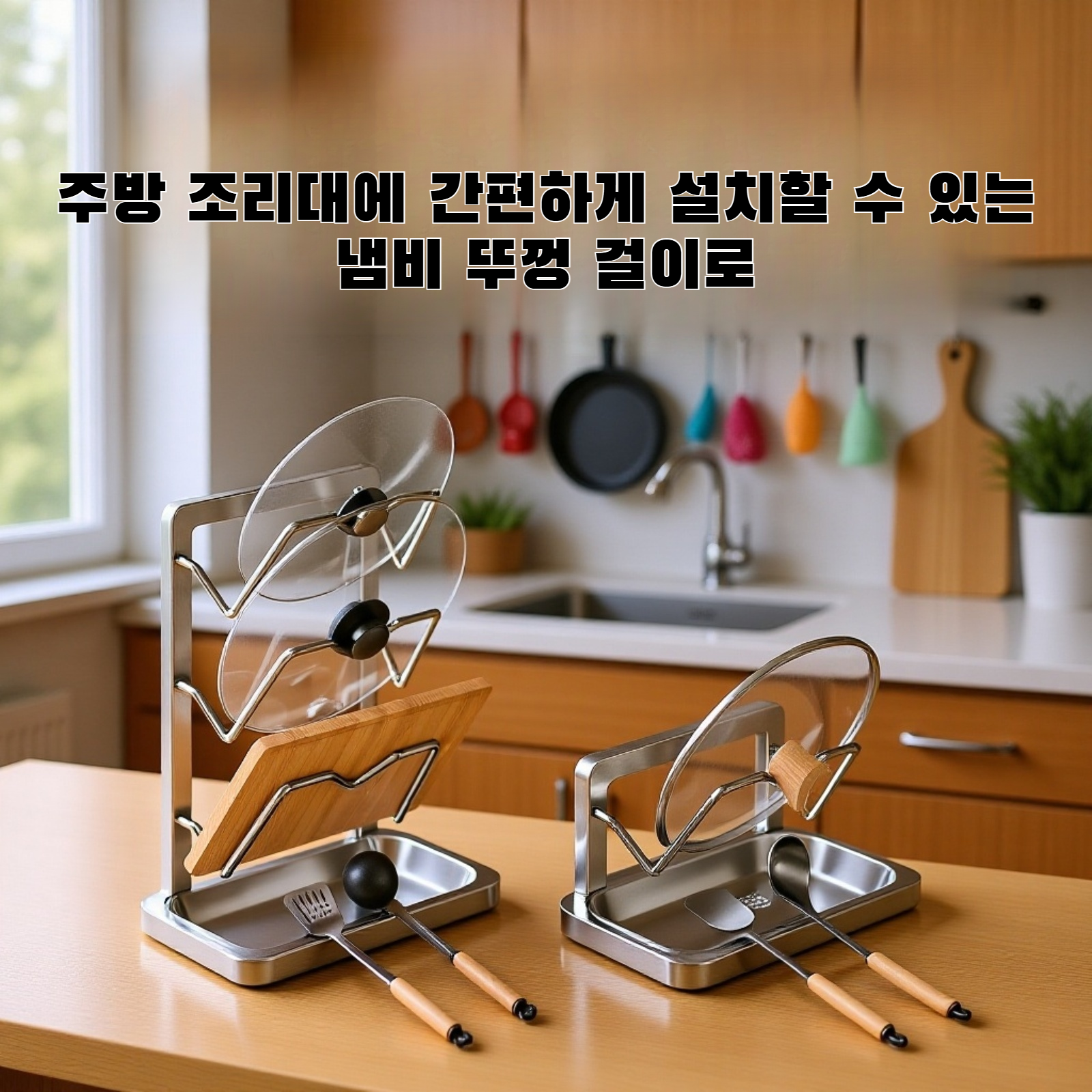 주방 조리대 냄비 뚜껑 걸이