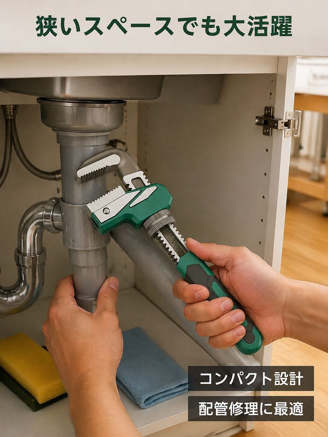 YH密着型大口パイプレンチ