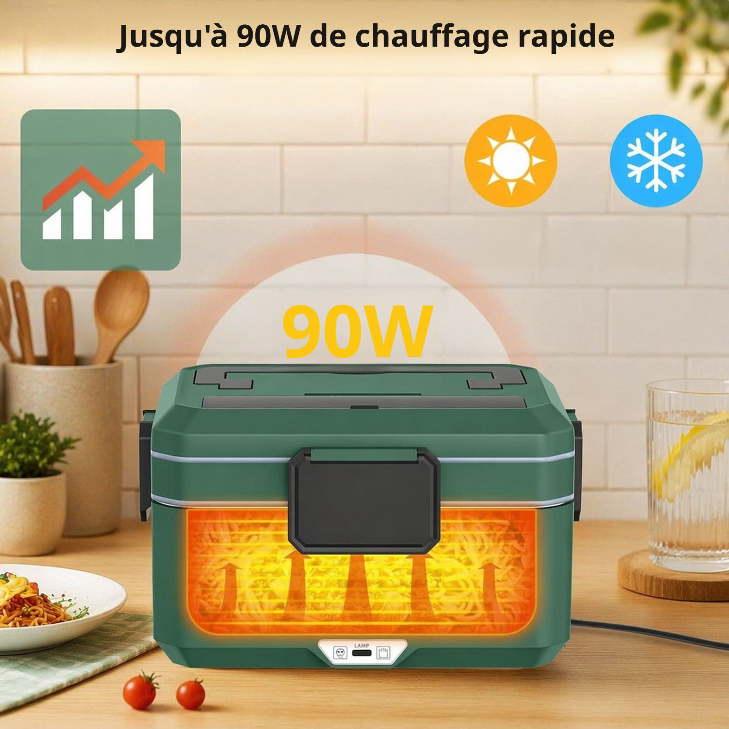 Lunch box chauffante compacte avec poignée