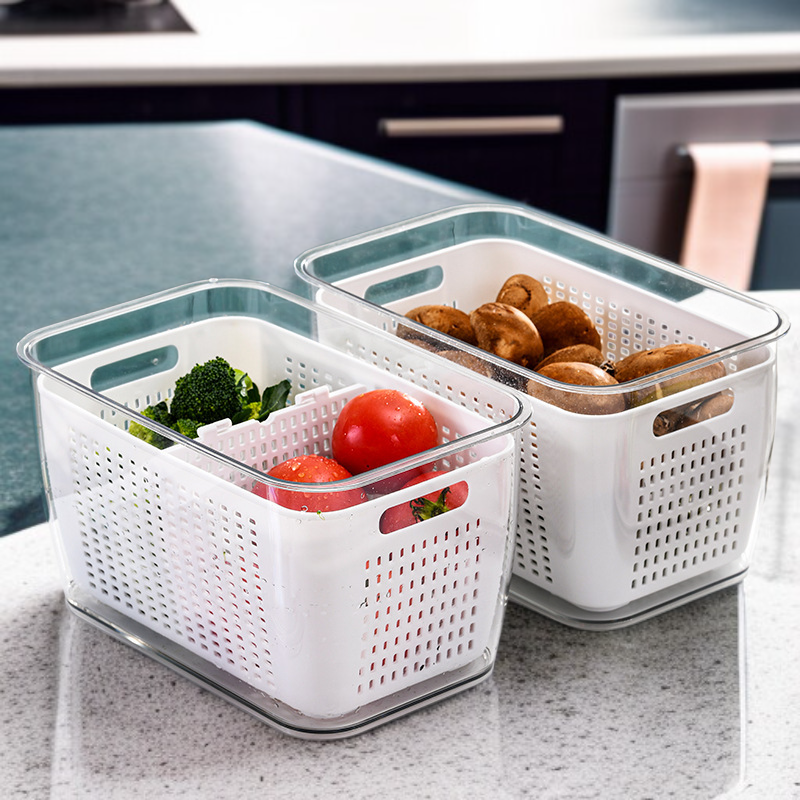 냉장고 배수 바스켓 가정용 수납박스 야채실 분할 바스켓