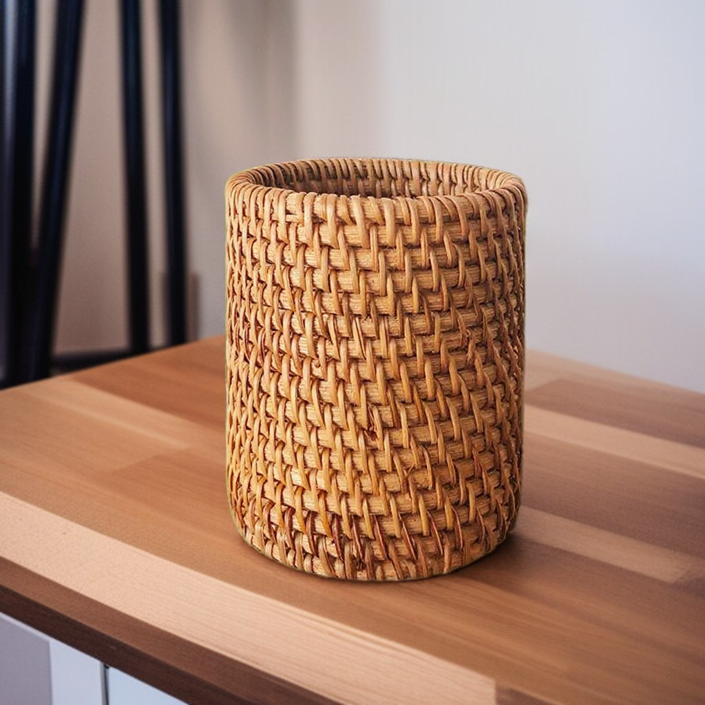 수제 등나무 문방구 필통함 내부 공간