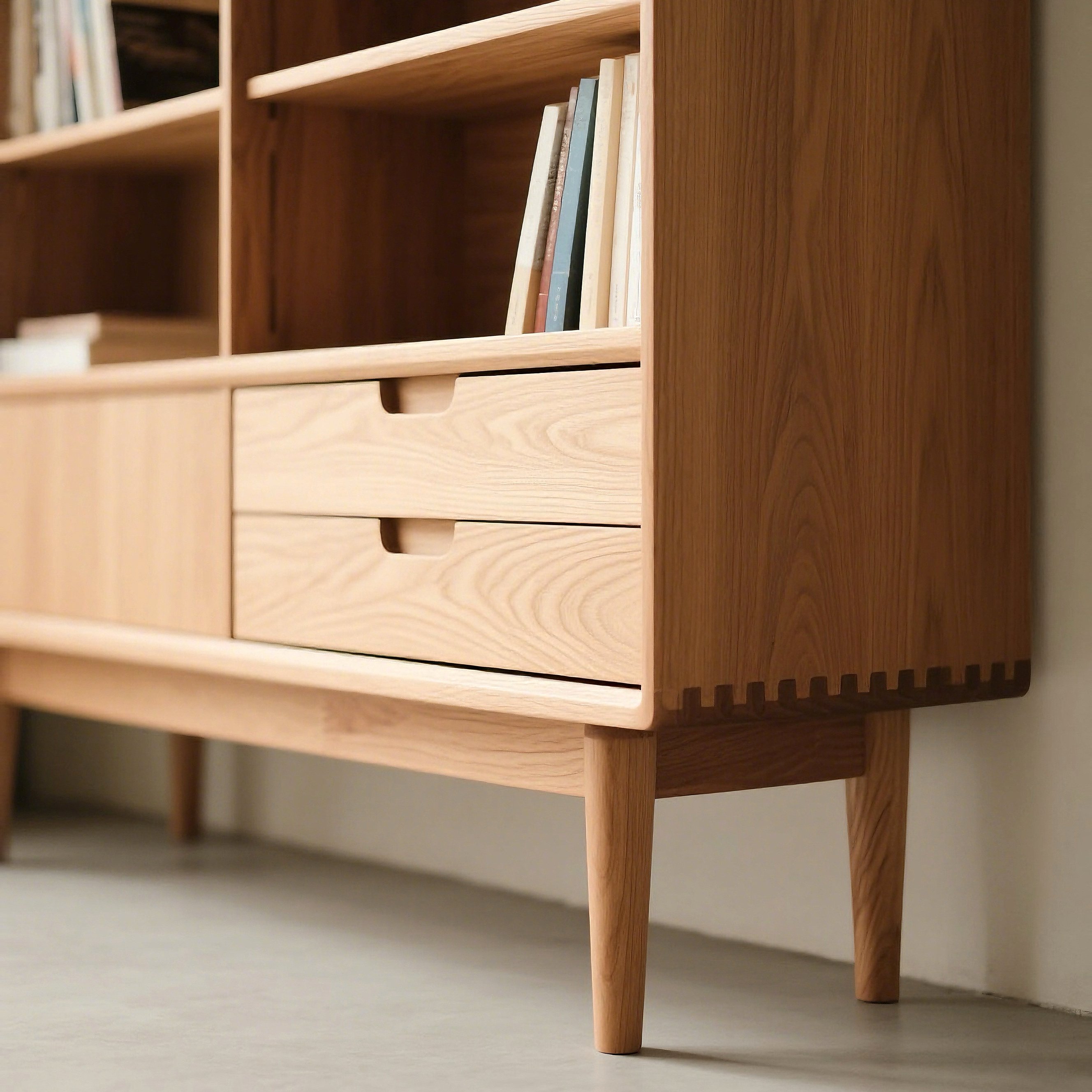 天然木製本棚