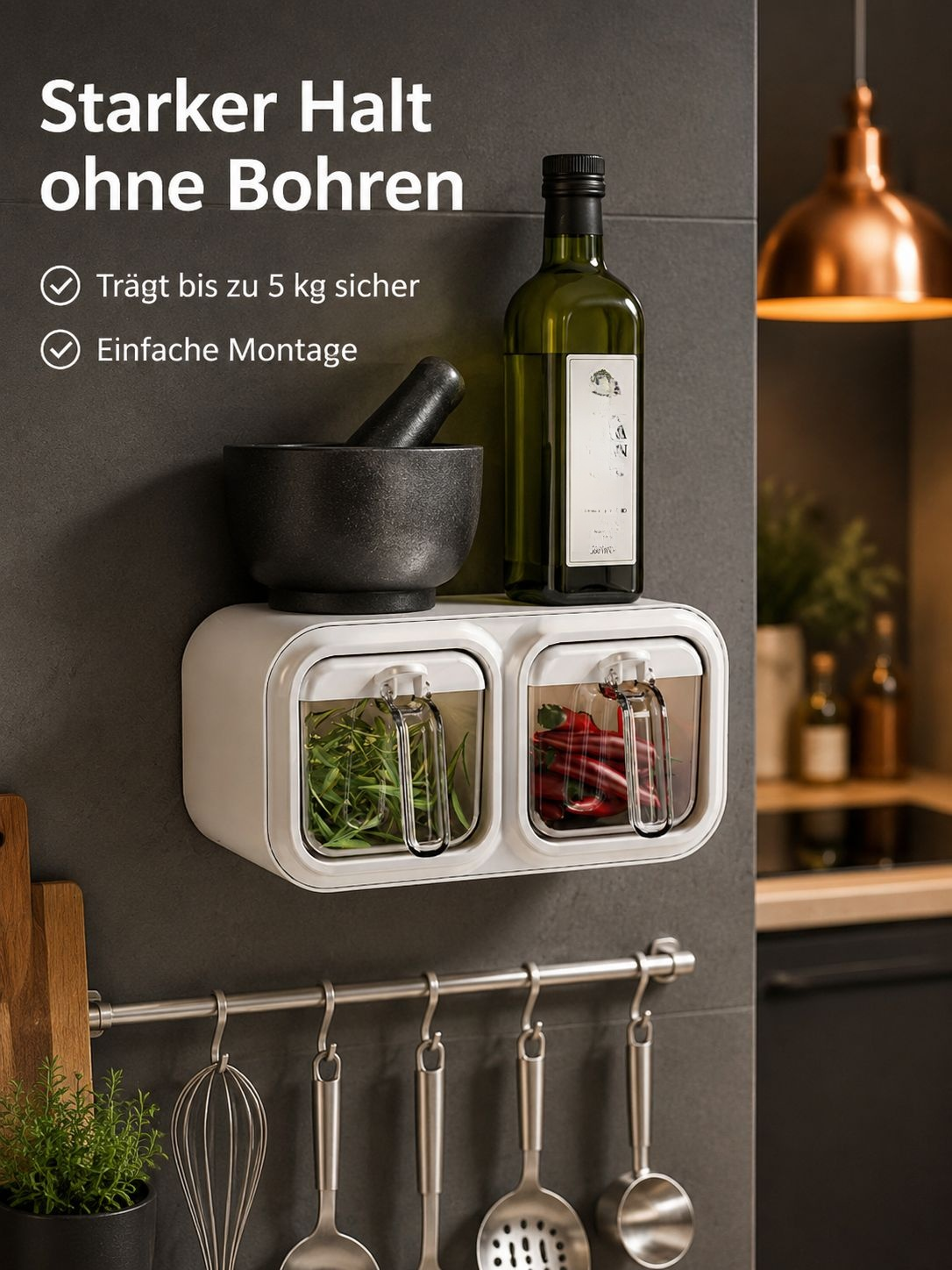 Multifunktionale Aufbewahrungsbox für Salz und Gewürze