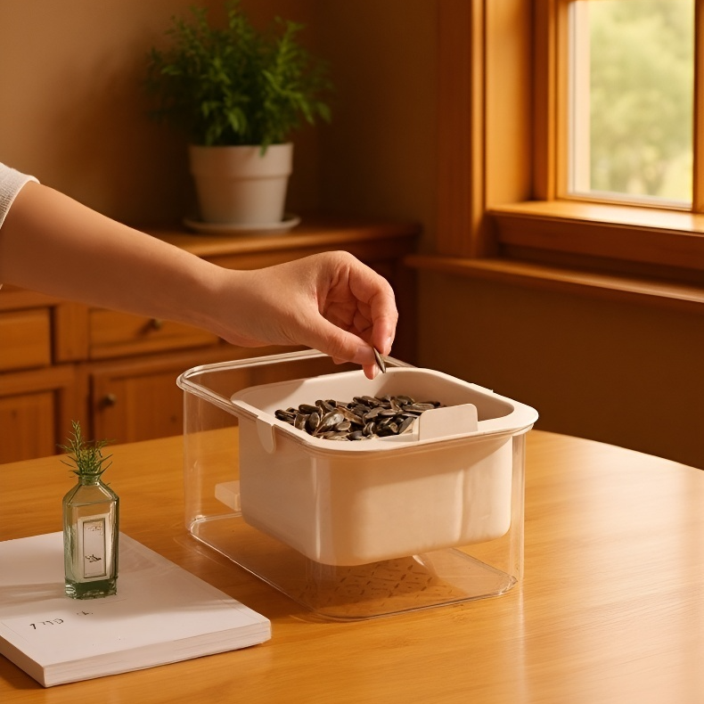 Convenient snack tray for dried fruit and fresh produce