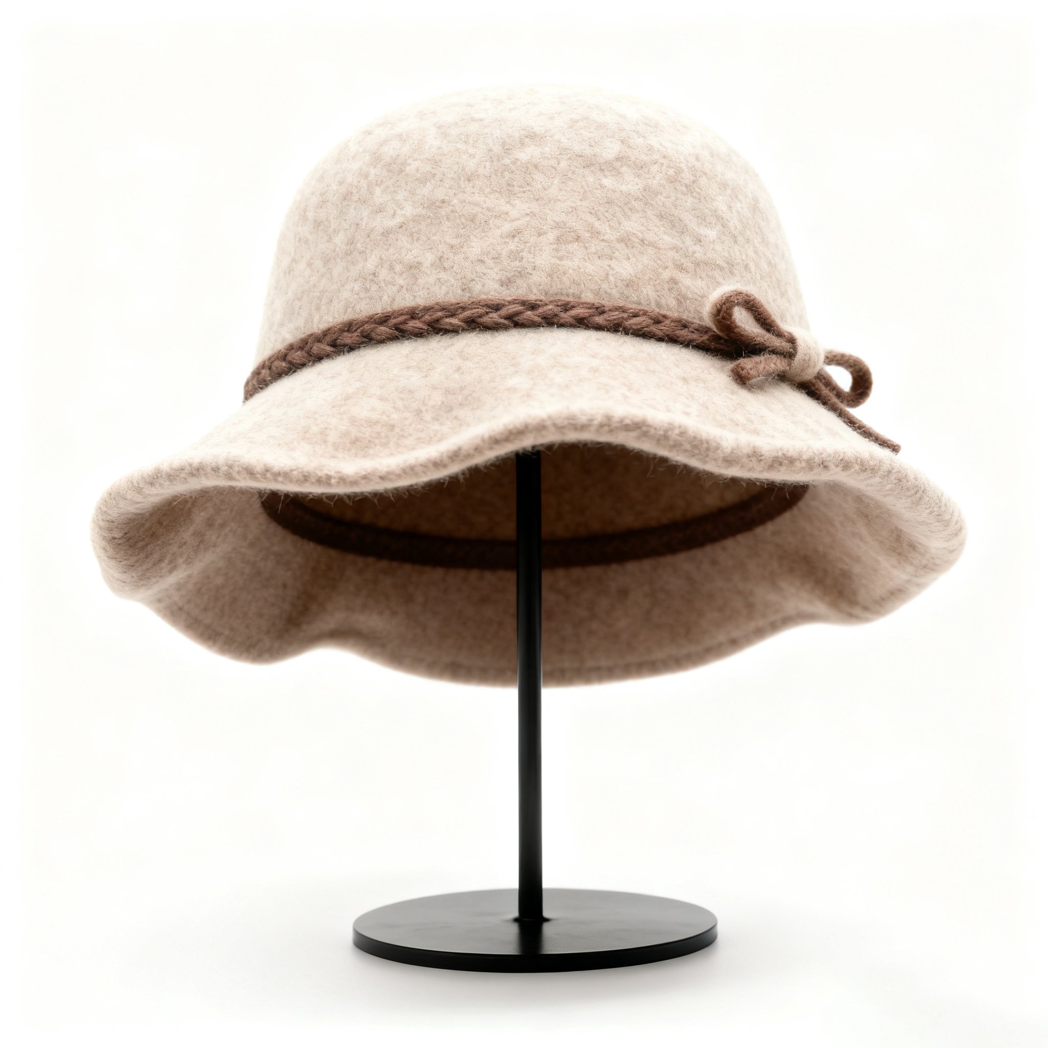  우아한 리본 와이드 햇 