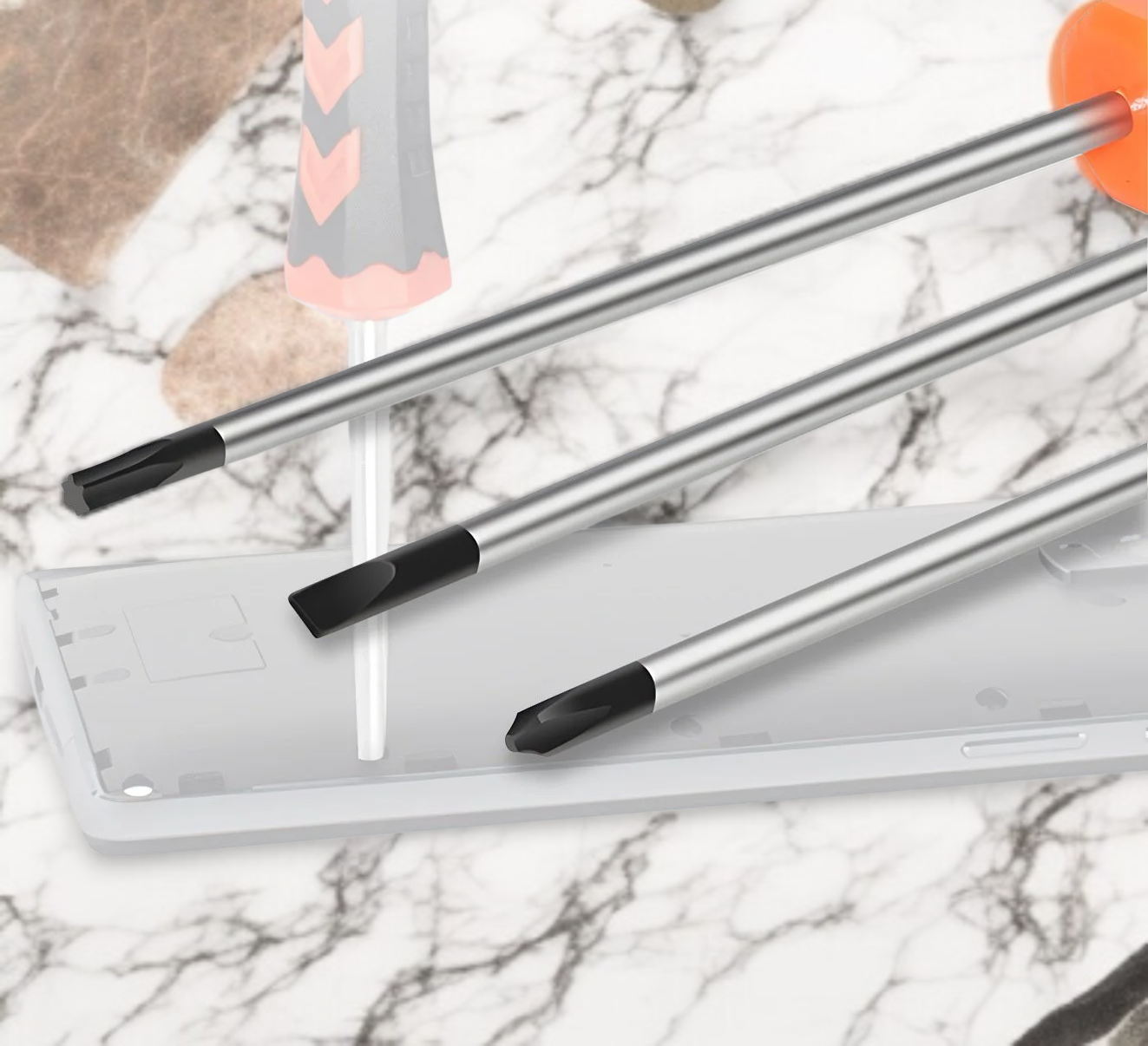 Verschiedene Bitaufsätze des Präzisionsschraubers